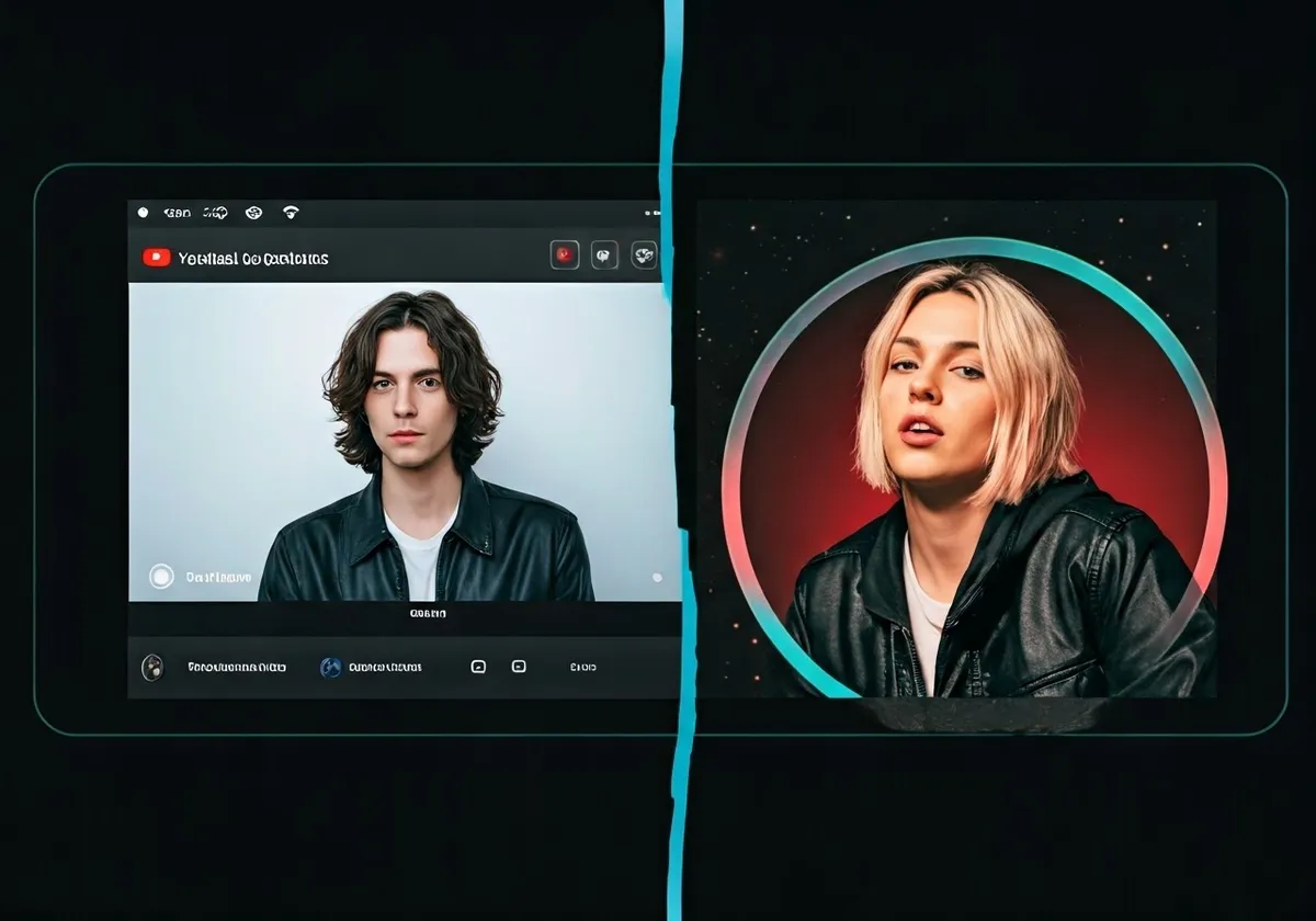 Platform comparison showing YouTube and TikTok caption features