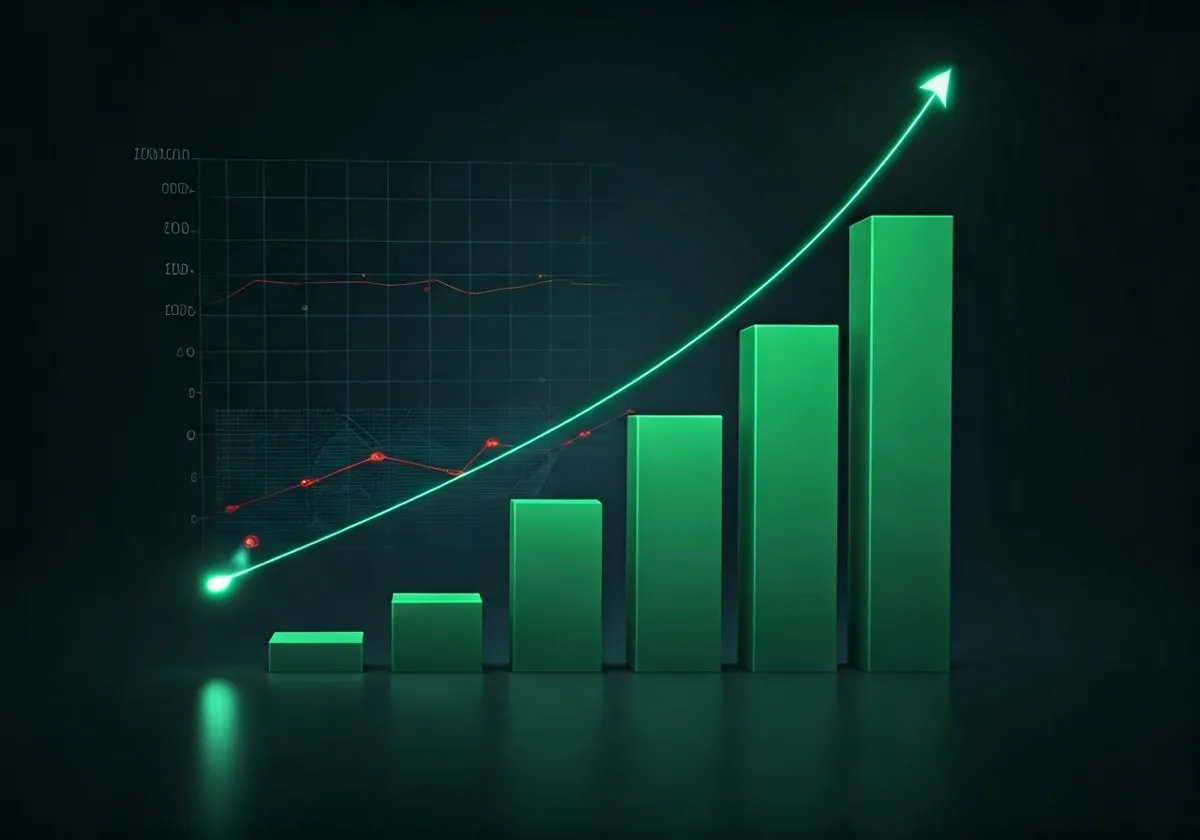 SEO impact visualization with metrics and graphs